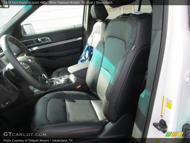 White Platinum Metallic Tri-Coat / Ebony Black 2016 Ford Explorer Sport 4WD