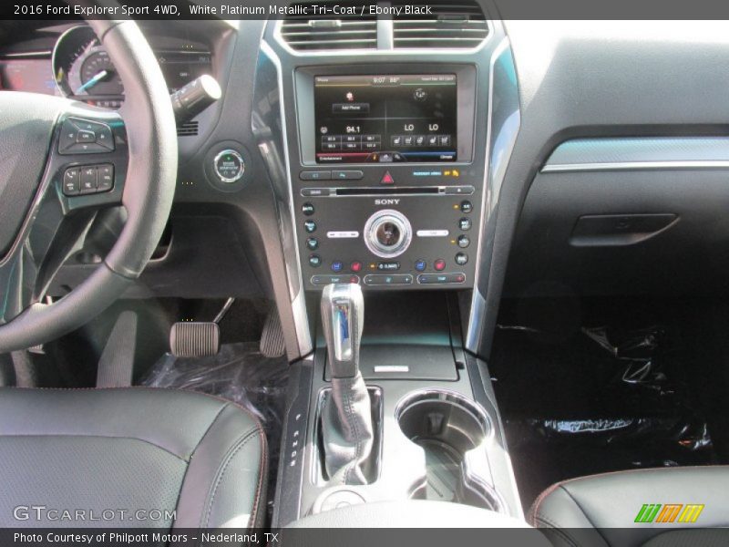 White Platinum Metallic Tri-Coat / Ebony Black 2016 Ford Explorer Sport 4WD
