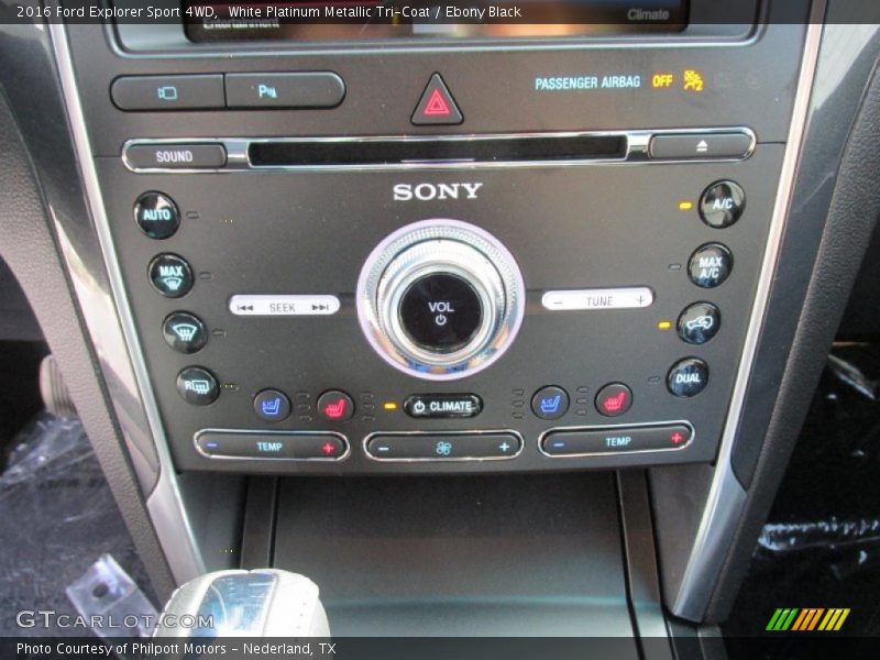 White Platinum Metallic Tri-Coat / Ebony Black 2016 Ford Explorer Sport 4WD