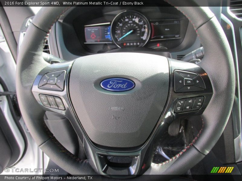 White Platinum Metallic Tri-Coat / Ebony Black 2016 Ford Explorer Sport 4WD