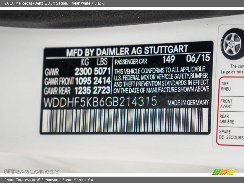 Polar White / Black 2016 Mercedes-Benz E 350 Sedan