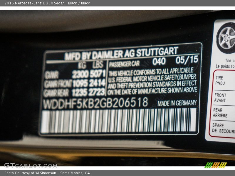 Black / Black 2016 Mercedes-Benz E 350 Sedan