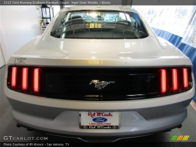 Ingot Silver Metallic / Ebony 2015 Ford Mustang EcoBoost Premium Coupe