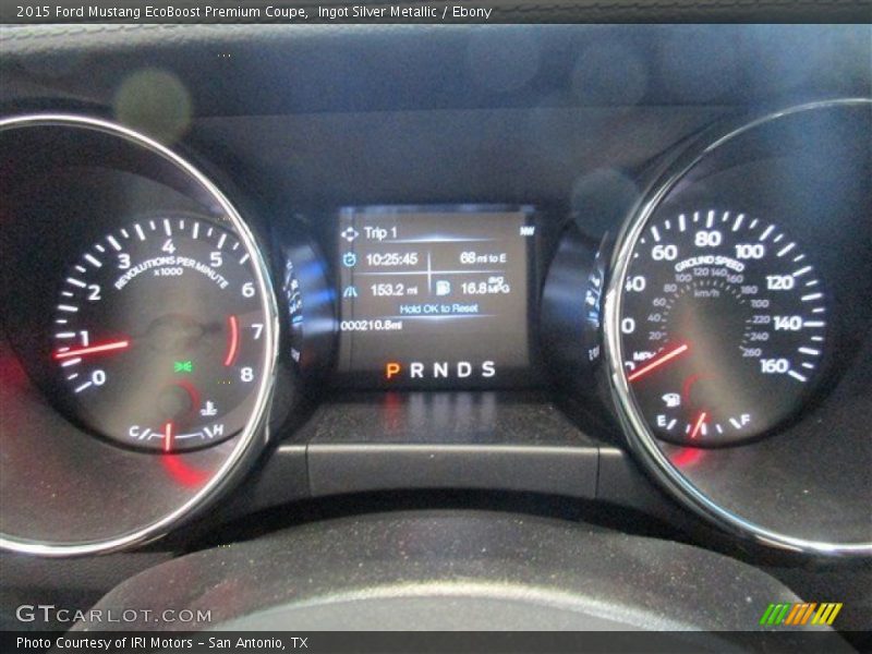 Ingot Silver Metallic / Ebony 2015 Ford Mustang EcoBoost Premium Coupe