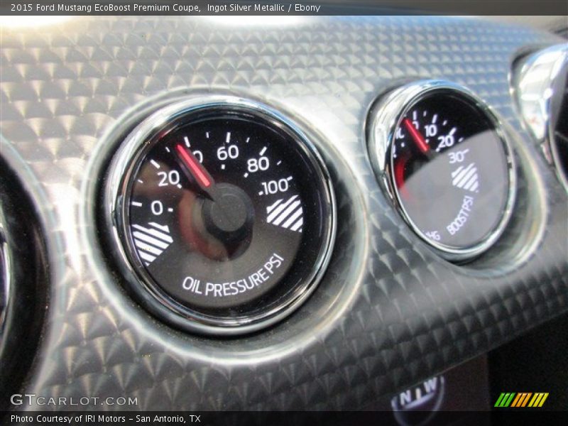 Ingot Silver Metallic / Ebony 2015 Ford Mustang EcoBoost Premium Coupe