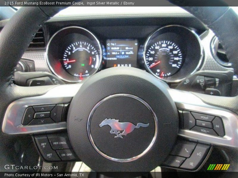 Ingot Silver Metallic / Ebony 2015 Ford Mustang EcoBoost Premium Coupe