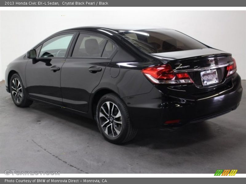 Crystal Black Pearl / Black 2013 Honda Civic EX-L Sedan