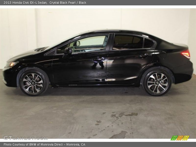 Crystal Black Pearl / Black 2013 Honda Civic EX-L Sedan