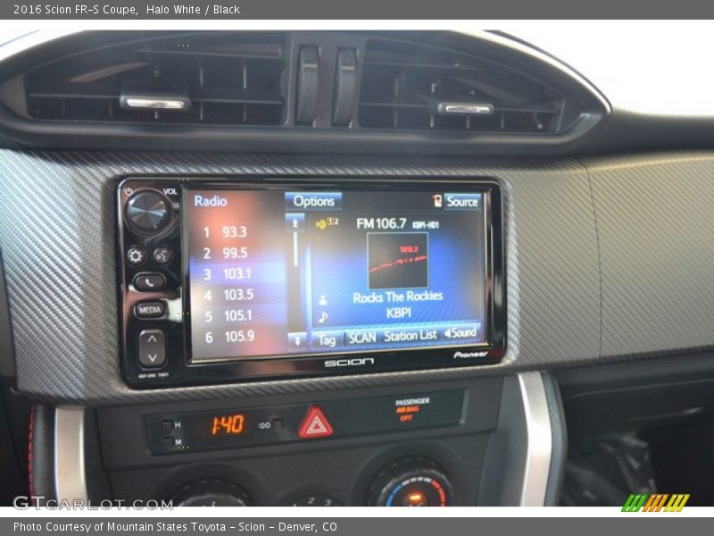 Controls of 2016 FR-S Coupe