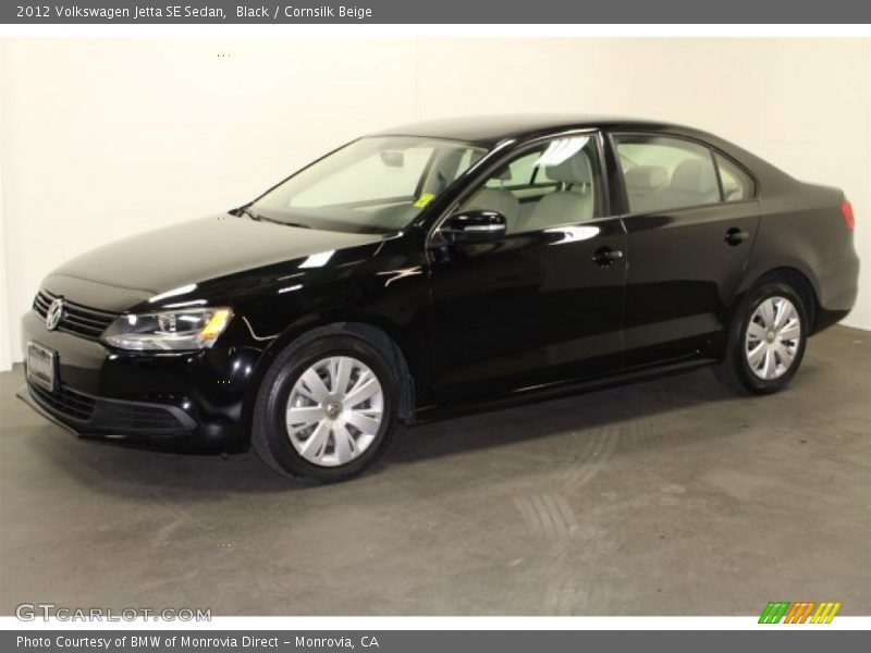 Black / Cornsilk Beige 2012 Volkswagen Jetta SE Sedan