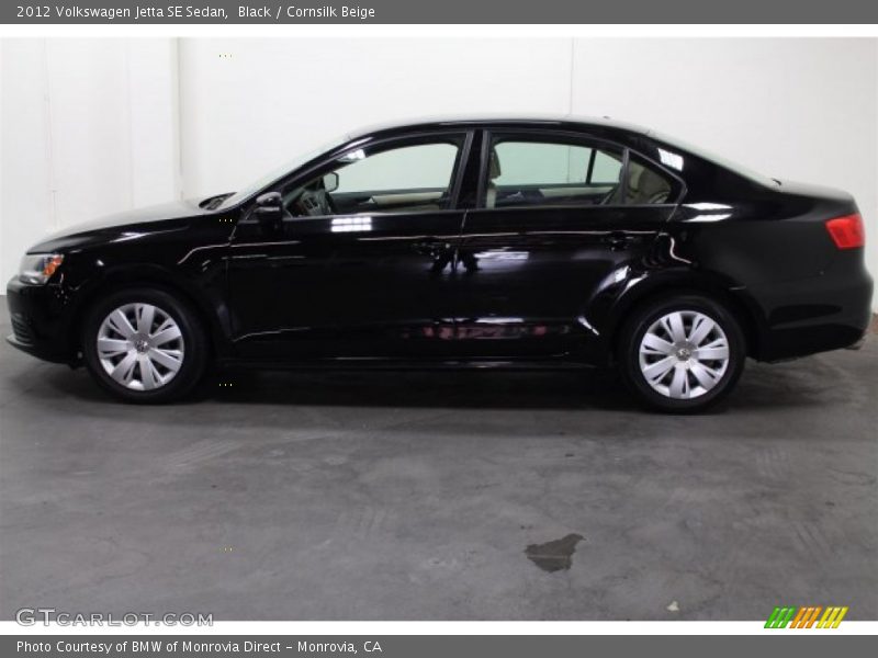Black / Cornsilk Beige 2012 Volkswagen Jetta SE Sedan