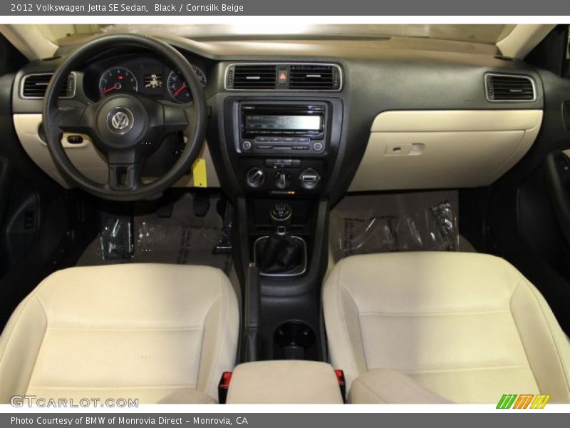Black / Cornsilk Beige 2012 Volkswagen Jetta SE Sedan