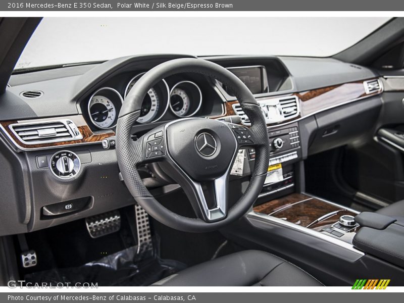 Polar White / Silk Beige/Espresso Brown 2016 Mercedes-Benz E 350 Sedan