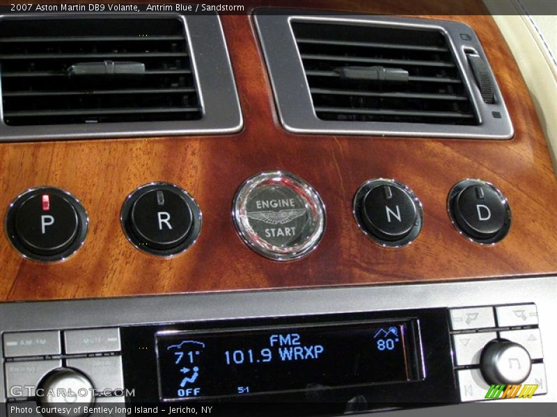 2007 Aston Martin DB9 Volante, Antrim Blue/Sandstorm, Mahogany Front Console Detail 2 - 2007 Aston Martin DB9 Volante