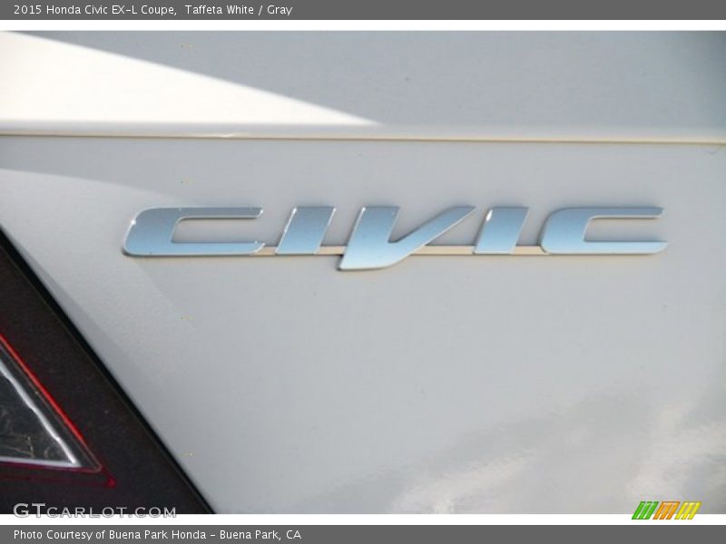 Taffeta White / Gray 2015 Honda Civic EX-L Coupe
