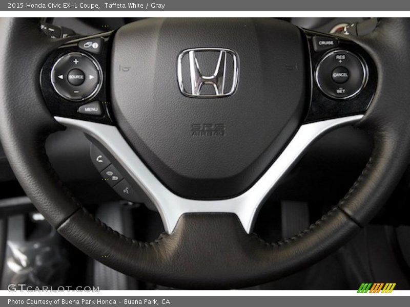 Taffeta White / Gray 2015 Honda Civic EX-L Coupe