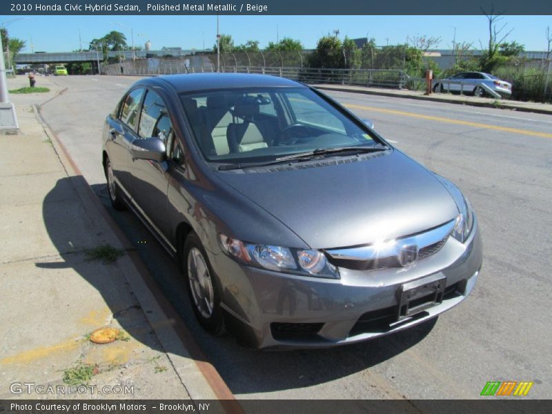Polished Metal Metallic / Beige 2010 Honda Civic Hybrid Sedan