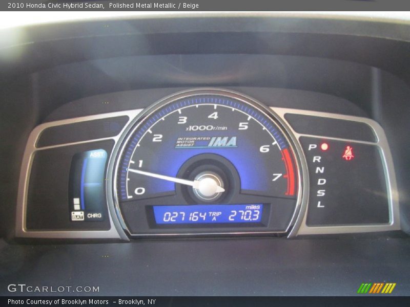 Polished Metal Metallic / Beige 2010 Honda Civic Hybrid Sedan