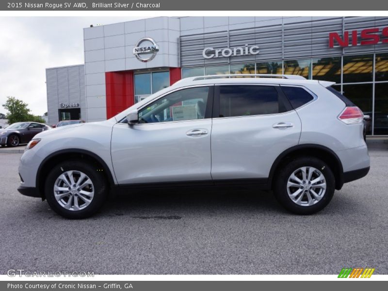 Brilliant Silver / Charcoal 2015 Nissan Rogue SV AWD