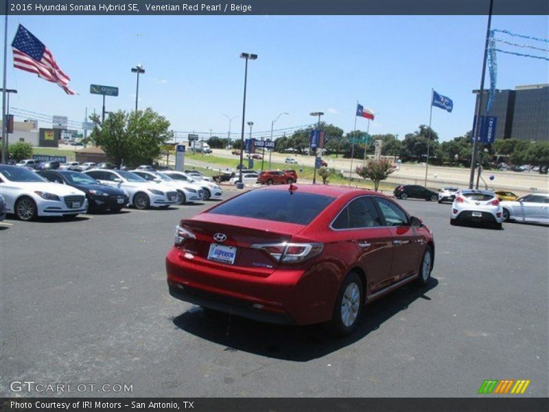 Venetian Red Pearl / Beige 2016 Hyundai Sonata Hybrid SE