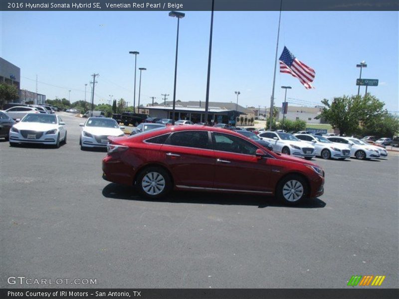 Venetian Red Pearl / Beige 2016 Hyundai Sonata Hybrid SE