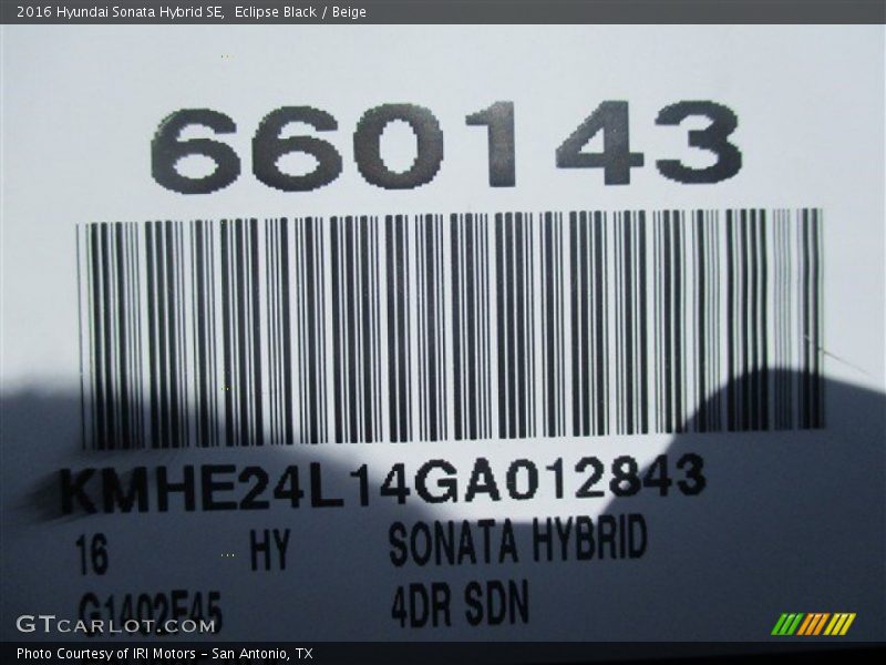 Eclipse Black / Beige 2016 Hyundai Sonata Hybrid SE