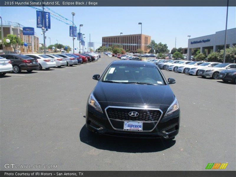 Eclipse Black / Beige 2016 Hyundai Sonata Hybrid SE