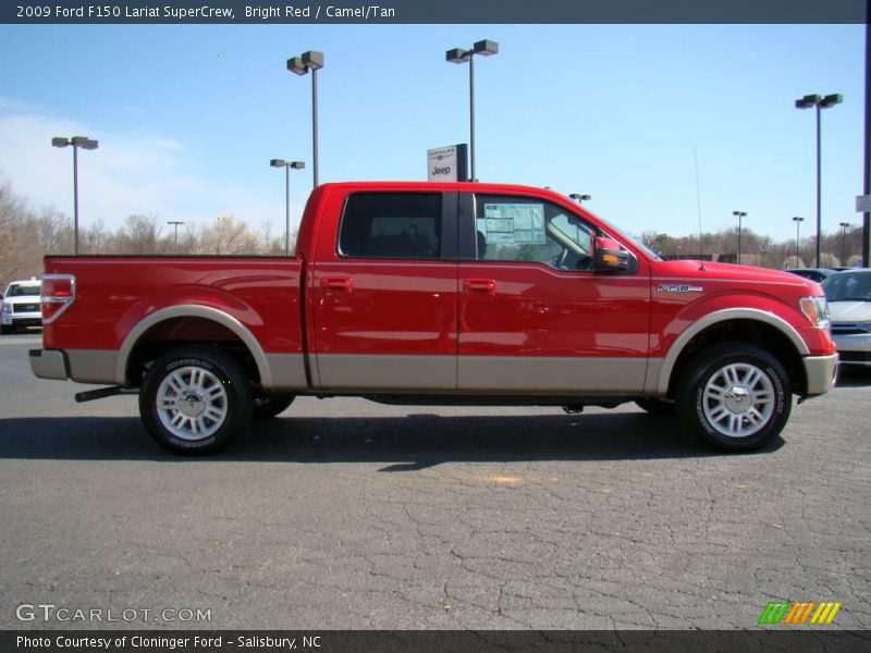 Bright Red / Camel/Tan 2009 Ford F150 Lariat SuperCrew