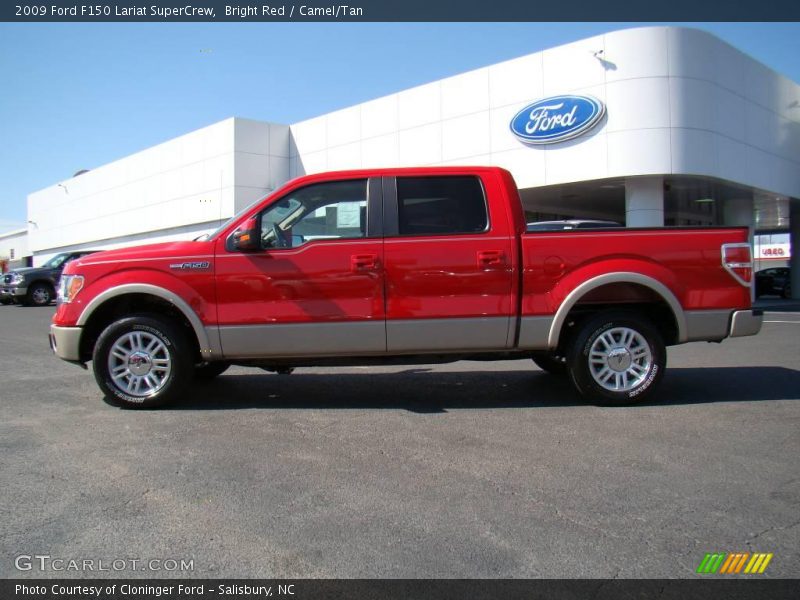 Bright Red / Camel/Tan 2009 Ford F150 Lariat SuperCrew