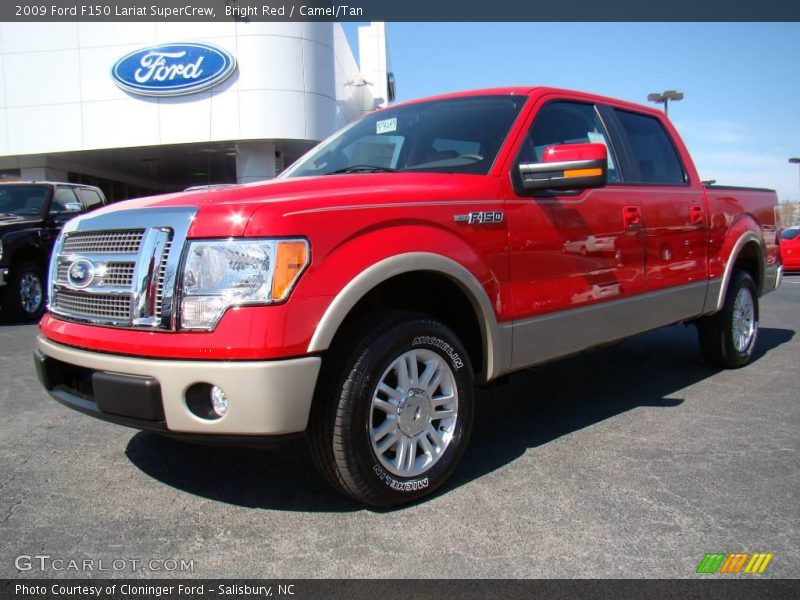 Bright Red / Camel/Tan 2009 Ford F150 Lariat SuperCrew