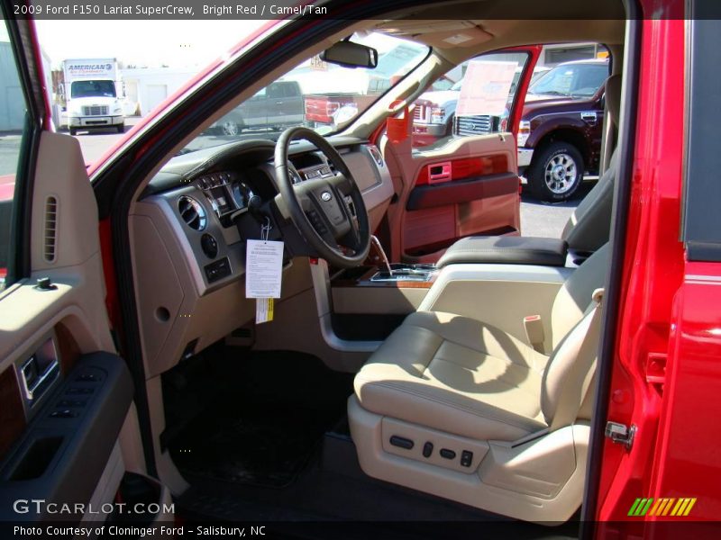 Bright Red / Camel/Tan 2009 Ford F150 Lariat SuperCrew