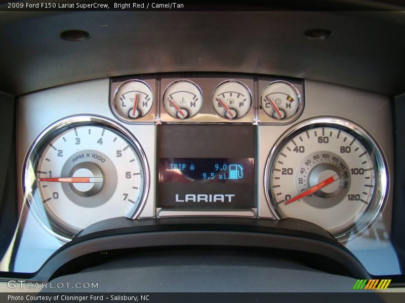 Bright Red / Camel/Tan 2009 Ford F150 Lariat SuperCrew