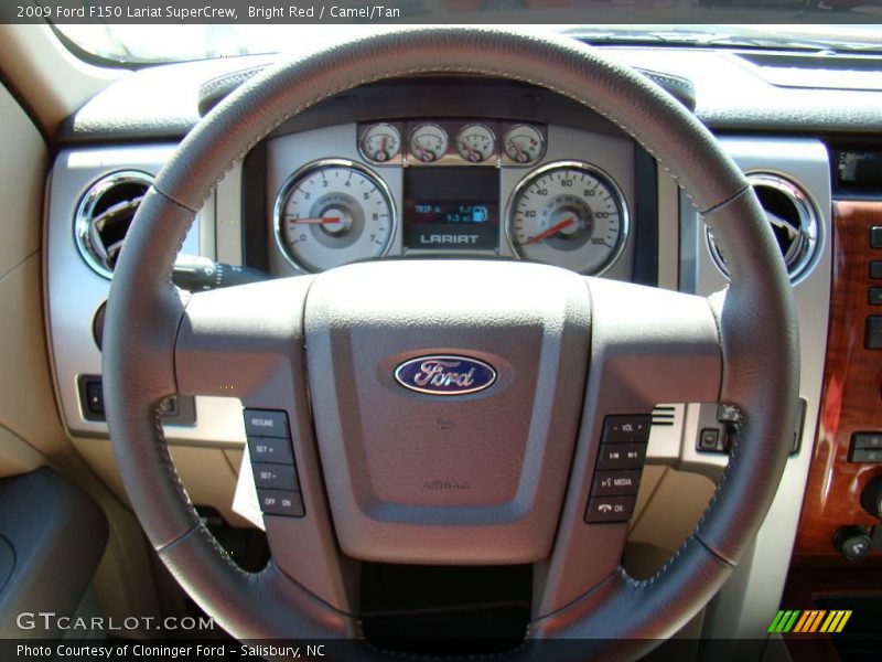 Bright Red / Camel/Tan 2009 Ford F150 Lariat SuperCrew