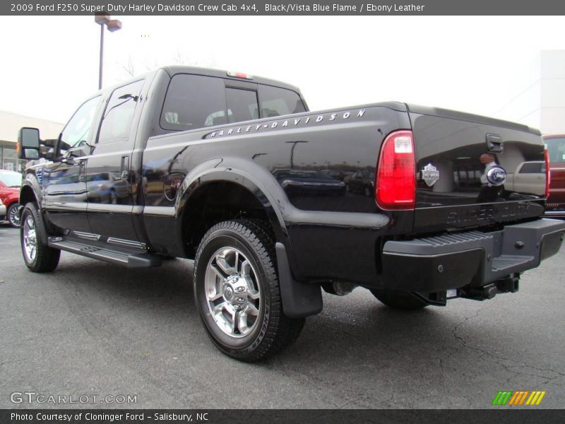 Black/Vista Blue Flame / Ebony Leather 2009 Ford F250 Super Duty Harley Davidson Crew Cab 4x4