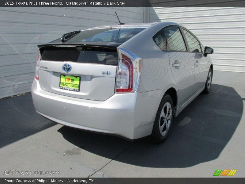 Classic Silver Metallic / Dark Gray 2015 Toyota Prius Three Hybrid