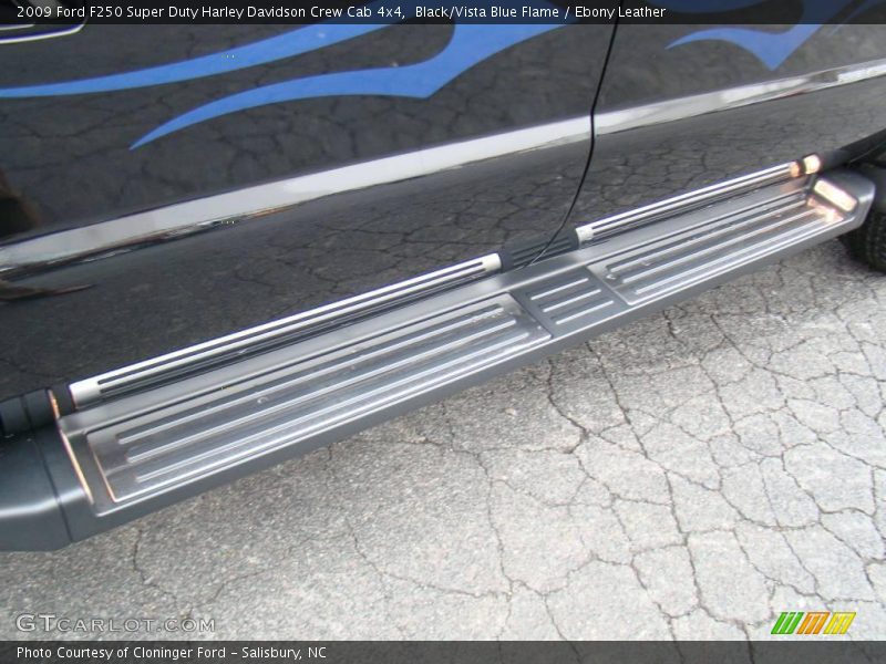 Black/Vista Blue Flame / Ebony Leather 2009 Ford F250 Super Duty Harley Davidson Crew Cab 4x4