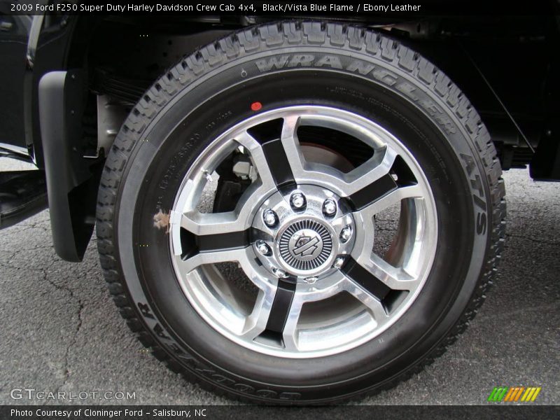 Black/Vista Blue Flame / Ebony Leather 2009 Ford F250 Super Duty Harley Davidson Crew Cab 4x4