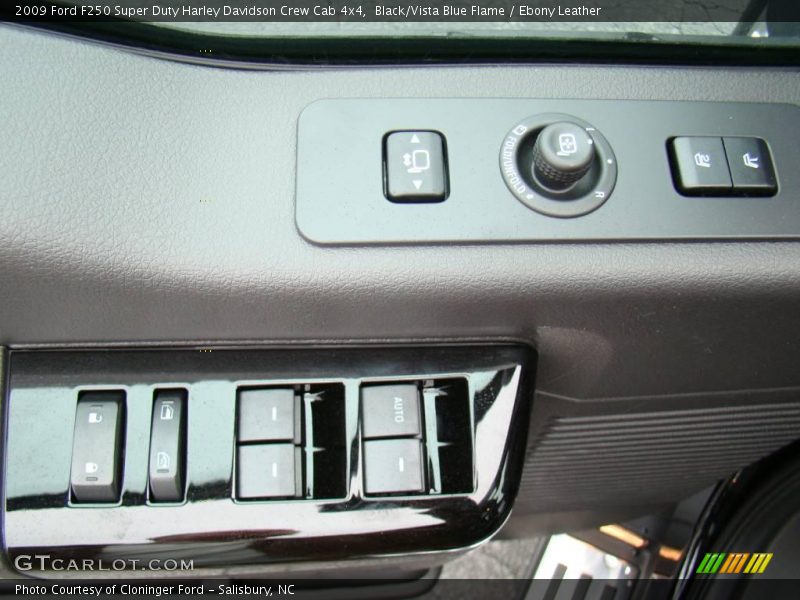 Black/Vista Blue Flame / Ebony Leather 2009 Ford F250 Super Duty Harley Davidson Crew Cab 4x4