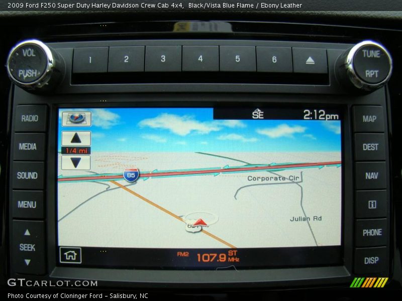 Black/Vista Blue Flame / Ebony Leather 2009 Ford F250 Super Duty Harley Davidson Crew Cab 4x4