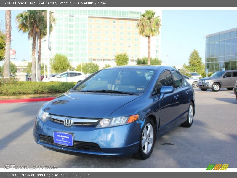 Atomic Blue Metallic / Gray 2008 Honda Civic EX-L Sedan