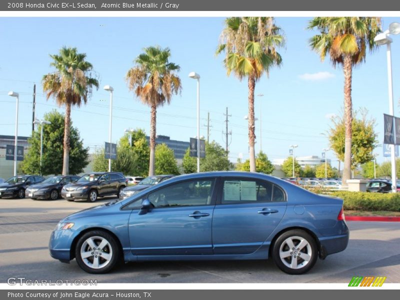 Atomic Blue Metallic / Gray 2008 Honda Civic EX-L Sedan