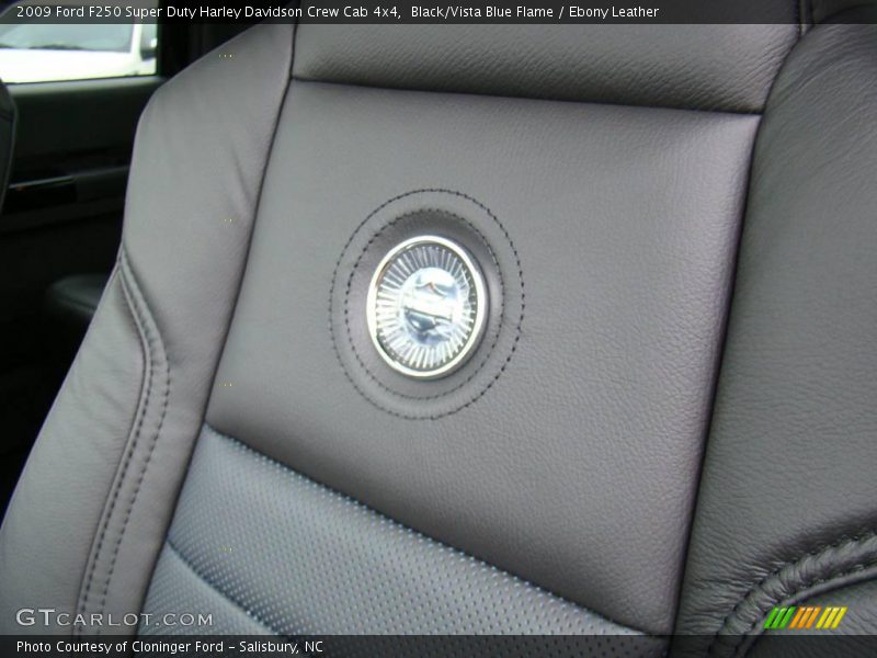 Black/Vista Blue Flame / Ebony Leather 2009 Ford F250 Super Duty Harley Davidson Crew Cab 4x4