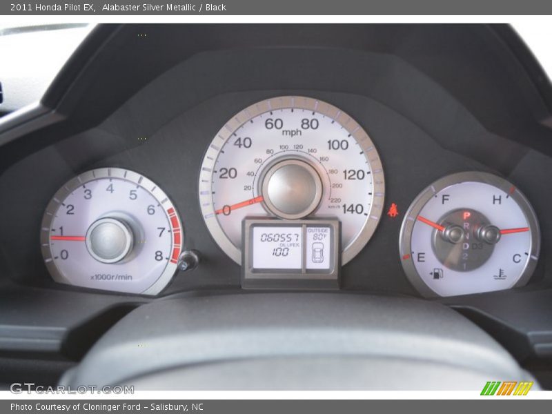 Alabaster Silver Metallic / Black 2011 Honda Pilot EX