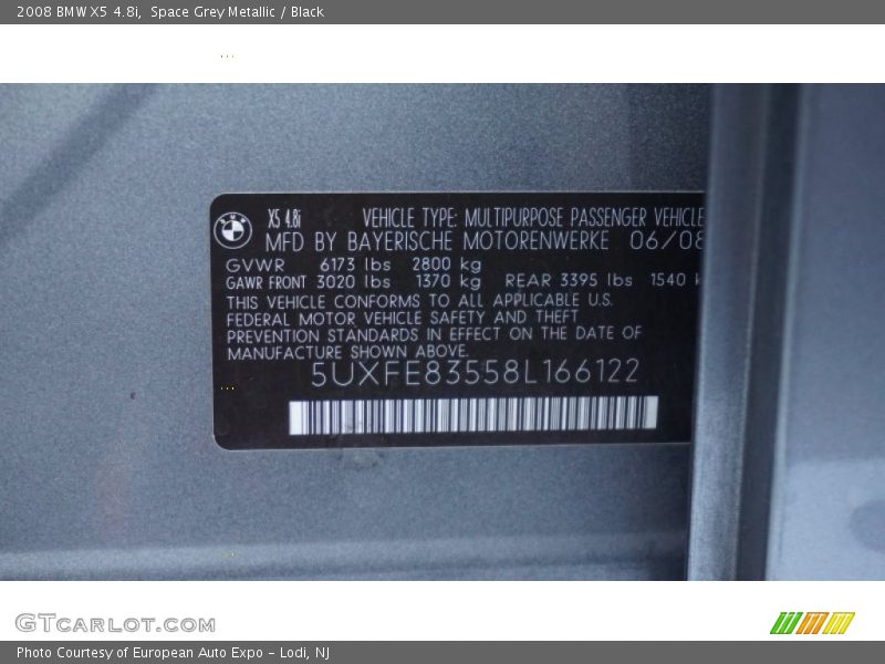 Space Grey Metallic / Black 2008 BMW X5 4.8i