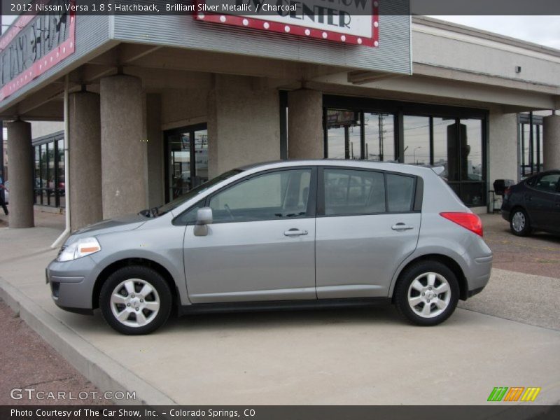 Brilliant Silver Metallic / Charcoal 2012 Nissan Versa 1.8 S Hatchback