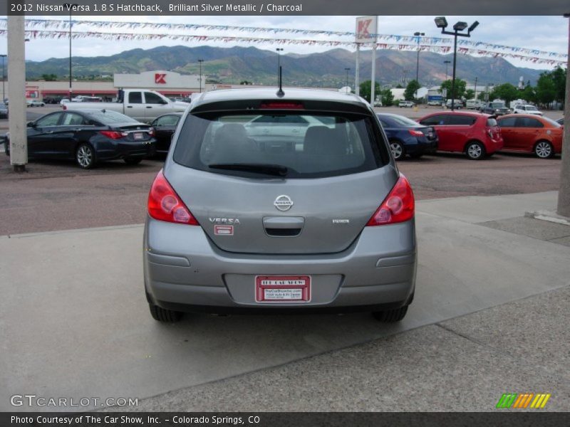 Brilliant Silver Metallic / Charcoal 2012 Nissan Versa 1.8 S Hatchback