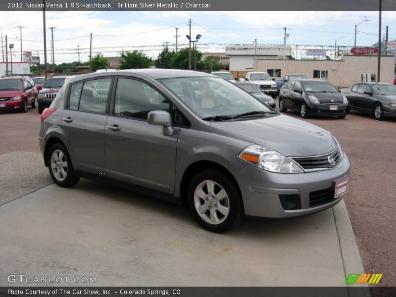Brilliant Silver Metallic / Charcoal 2012 Nissan Versa 1.8 S Hatchback
