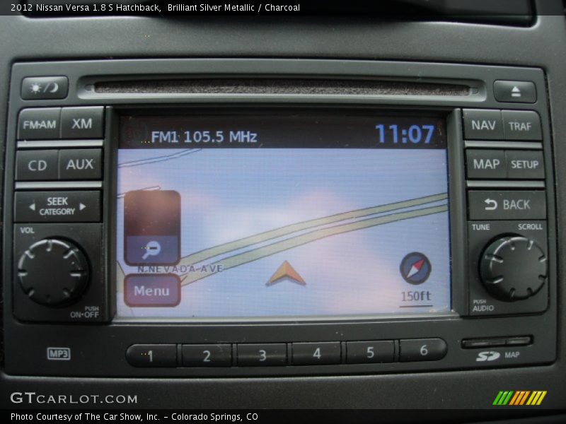 Brilliant Silver Metallic / Charcoal 2012 Nissan Versa 1.8 S Hatchback