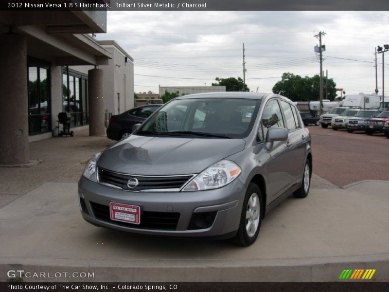 Brilliant Silver Metallic / Charcoal 2012 Nissan Versa 1.8 S Hatchback