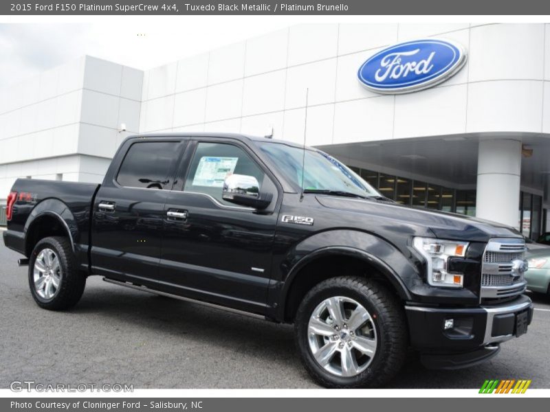 Tuxedo Black Metallic / Platinum Brunello 2015 Ford F150 Platinum SuperCrew 4x4